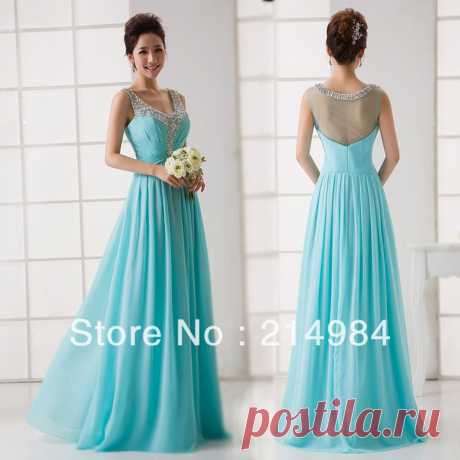dresses prom dress Picture - More Detailed Picture about Free Shipping In Stock Elegant Turquoise V neck See Through Back Sequined Chiffon Long Formal Evening Dress 2014 Picture in from Maria's Bridal Wedding Dress Co.,Ltd. Aliexpress.com | Alibaba Group