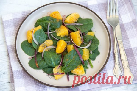 Салат со шпинатом и апельсином – простой и вкусный рецепт с фото (пошагово)