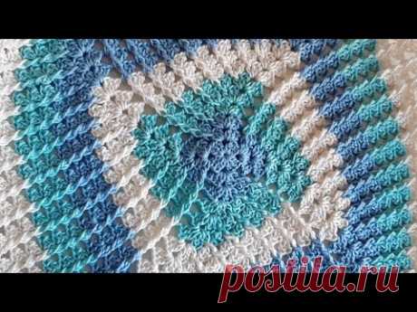 Cuadro 3D # Granny Square A Crochet Con Punto Relieve