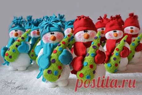 Махровые снеговики своими руками: шьем уютные игрушки