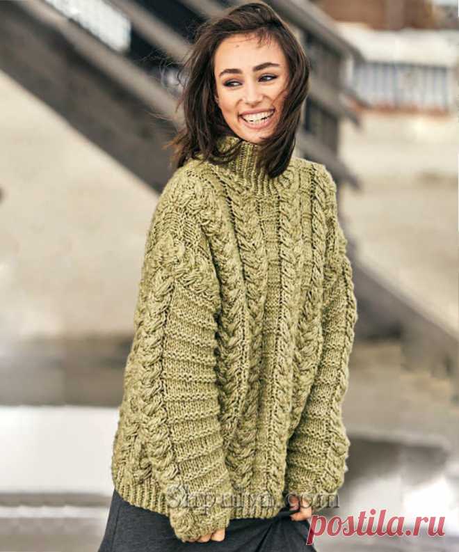 14 вязаных теплых пуловеров - подборка. Подборка красивых вязаных моделей пуловеров спицами