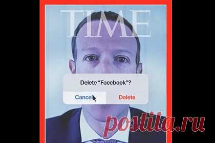 Time пошутил над основателем Facebook после масштабного сбоя. Американский журнал Time пошутил над основателем Facebook Марком Цукербергом после масштабного сбоя и опубликовал в Twitter ироничную обложку с его фото. На фоне лица миллиардера изображено диалоговое окно с надписью «Удалить Facebook?» и двумя возможными опциями — «удалить» и «отменить».