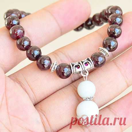 браслет держатель Picture - More Detailed Picture about Boutique AA grade garnet bracelet 7 8MM natural garnet beads with jade gourd bracelets for women new Christmas gift 0668 Picture in Strand Bracelets from Shop513152 Store | Aliexpress.com | Alibaba Group