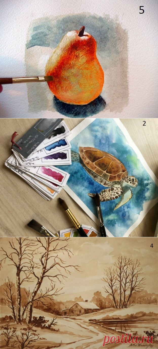 6 техник рисования акварельными красками