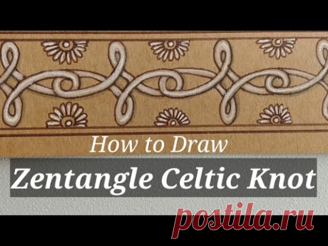 How to draw zentangle Celtic Knot/Bookmark/책갈피/젠탱글