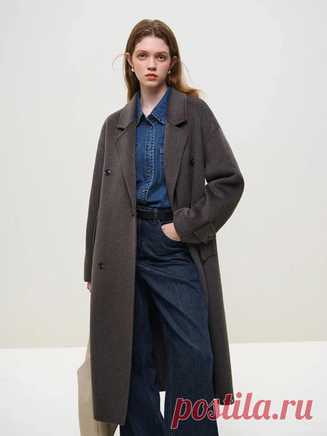 Куртка женская шерстяная средней длины с поясом, 2.6% кашемир, 92.8% шерсть | AliExpress