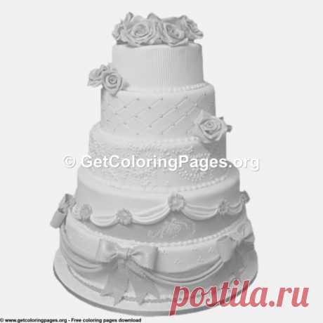Grayscale &amp;#8211; 2 Wedding Cake Coloring Pages &amp;#8211; GetColoringPages.org