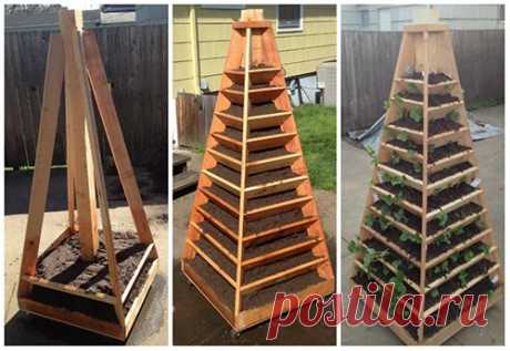 How To Build A Vertical Garden Pyramid Tower » iSeeiDoiMake