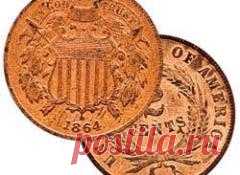 Сегодня 22 апреля в 1864 году В США начата чеканка бронзовых монет достоинством в 1 и 2 цента