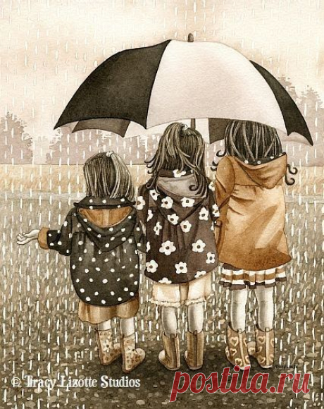 Rainy Day 8x10 archival watercolor print by TracyLizotteStudios