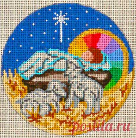 Manger Scene Adorable high-quality Manger Scene. The Needlepointer is a full-service shop specializing in hand-painted canvases, thread fibers, needlepoint books, accessories, needlepoint classes and much more.
