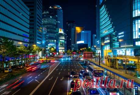 Wallpaper Osaka, Japan, city, traffic, skyscrapers, lights, night desktop wallpaper » World » GoodWP.com