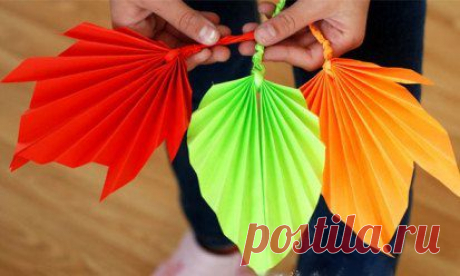 Осенние листья из цветной бумаги | Воспитание и образование XXI век