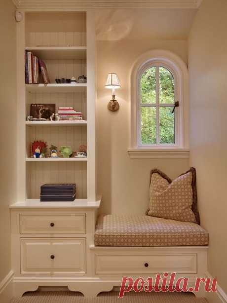 Built-In Bookshelf with Bench Seat ENTRY WAY