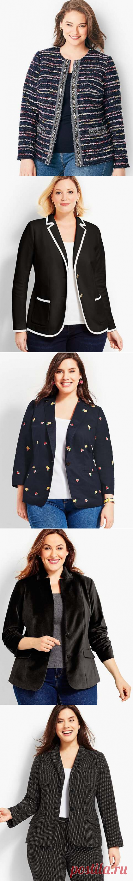 Жакеты и пиджаки для полных девушек и женщин американского бренда Talbots осень 2018 (60 фото)