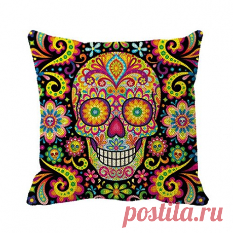 Amazon.com: Julyou Pillowcase Sugar Skull Outdoor Pillow Cover for Bedroom or Sofa - Day of The Dead Art: Home & Kitchen