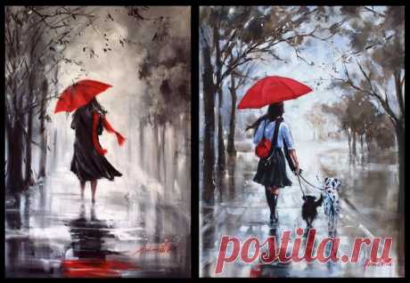Про дождь и красный зонт / Helen Cottle