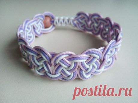 Плетение трехцветного браслета "Жозефина" из шнура | Мастерская Молния Пульс Mail.ru