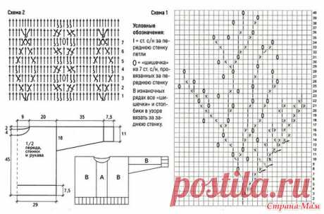 Пуловер Мимоза. - Все в ажуре... (вязание крючком) - Страна Мам