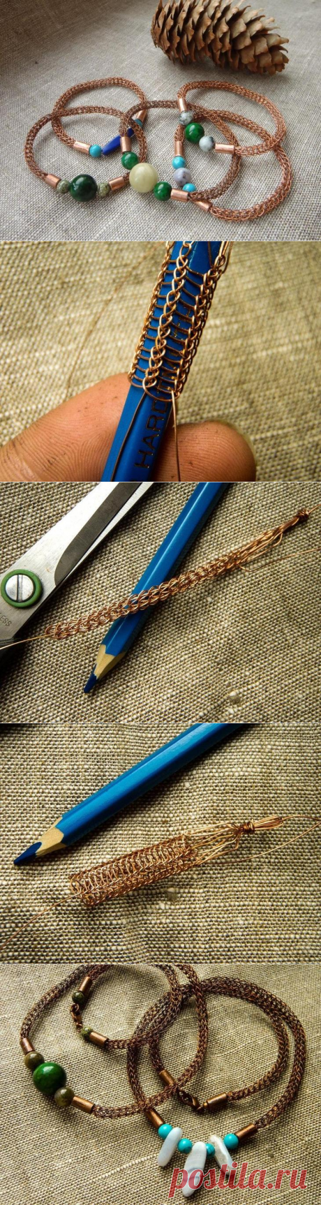 Плетение цепочки в технике viking knit