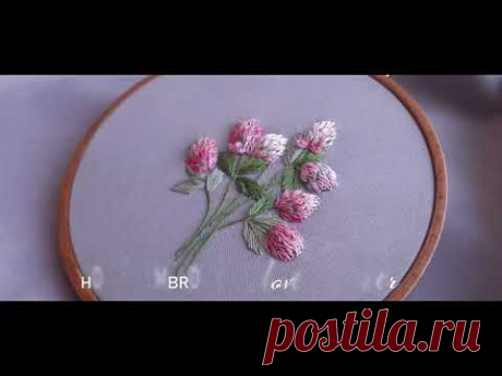 How to embroider Clover flowers 3D Embroidery Bouquet  Super simple stitches