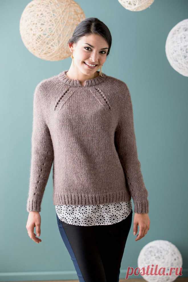 Shifted Eyelet Yoke Sweater by Sachiko Burgin - knit.purl Fall/Winter 2014