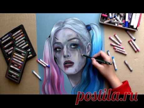 SUICIDE SQUAD - Harley Quinn ART (сухие пастельные мелки)