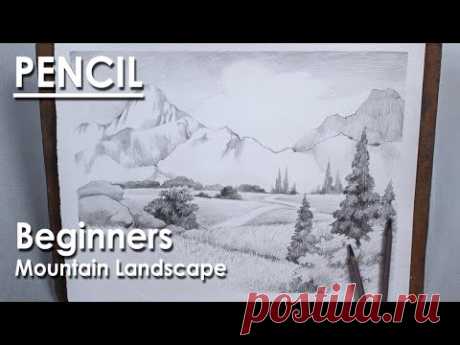 Easy Beginners Mountain Landscape Drawing in Pencil | Pencil Techniques to follow | Supriyo