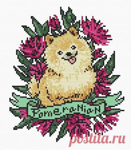 Cross stitch pattern Dog tattoo PDF/ funny Pomeranian | Etsy