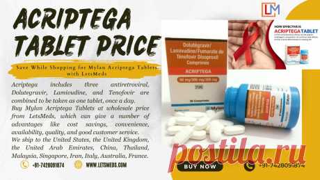 By supplying Acriptega Dolutegravir Lamivudine and Tenofovir Brands at wholesale pricing, we are committed to making this life-saving medication more easily accessible to individuals. The opportunity to purchase Mylan Acriptega Tablets at wholesale prices from LetsMeds provides numerous benefits, including cost savings, convenience, availability, quality assurance, and excellent customer service. To place an order, call us at +91-7428091874.