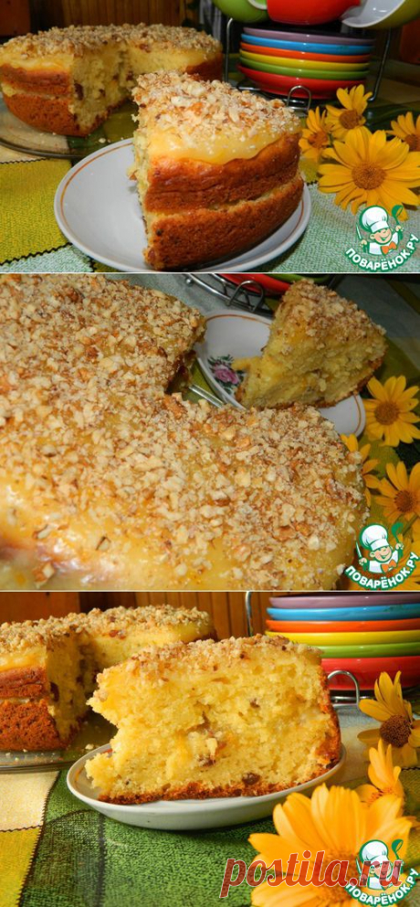Творожный пирог с апельсиновым соусом - кулинарный рецепт