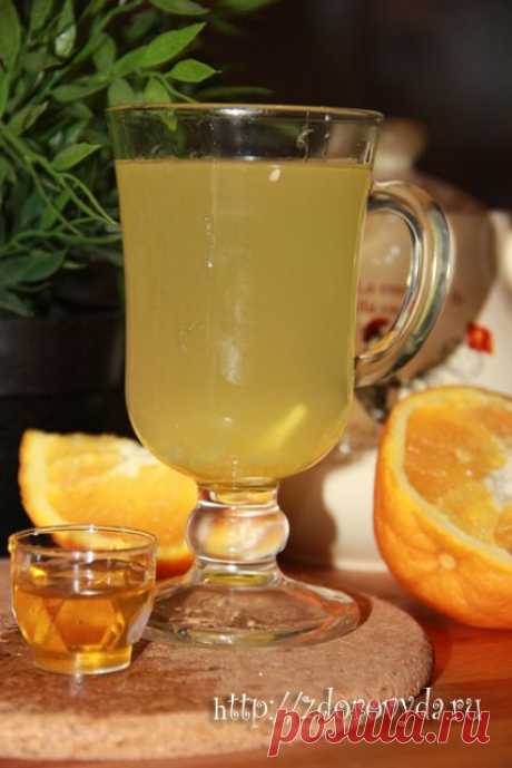 Чай с имбирем и апельсином при простуде.