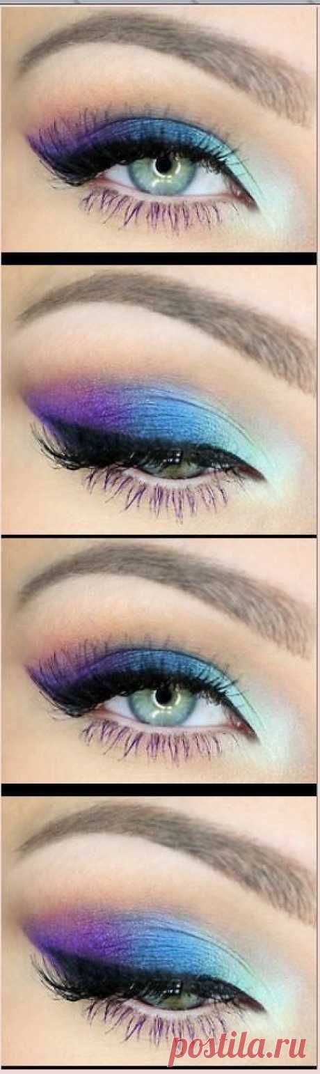 Blue and purple eyeshadow