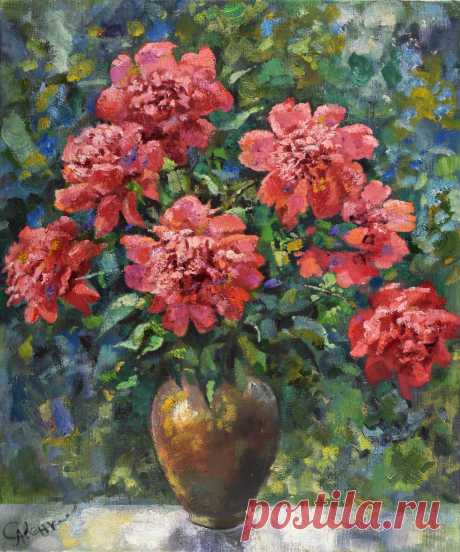 Peonies Painting Flower Original Art Bou, Painting by Natalya Savenkova | Artmajeur Buy art from Natalya Savenkova (Free Shipping, Secured direct purchase): Painting titled "Peonies Painting Flower Original Art Bouquet Impressionism"