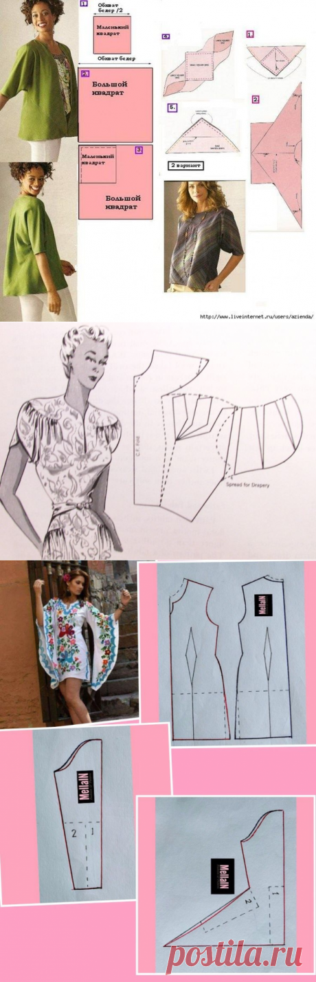 Моделирование платья или блузки с оригинальным рукавом — Сделай сам, идеи для творчества - DIY Ideas