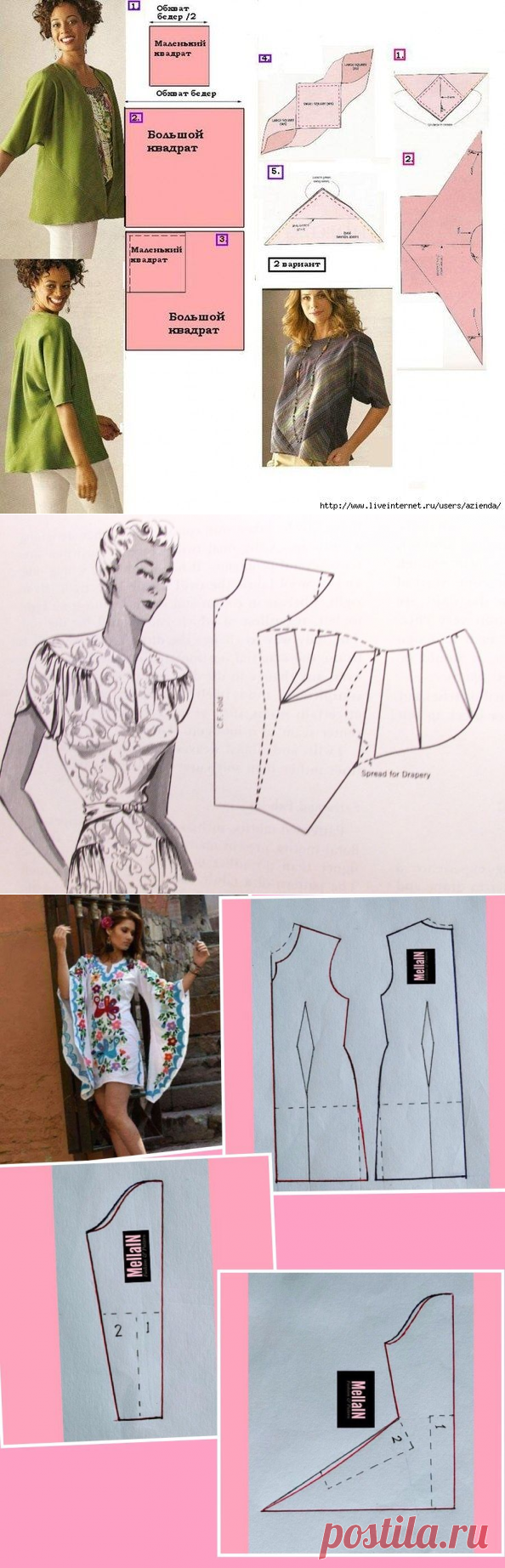 Моделирование платья или блузки с оригинальным рукавом — Сделай сам, идеи для творчества - DIY Ideas