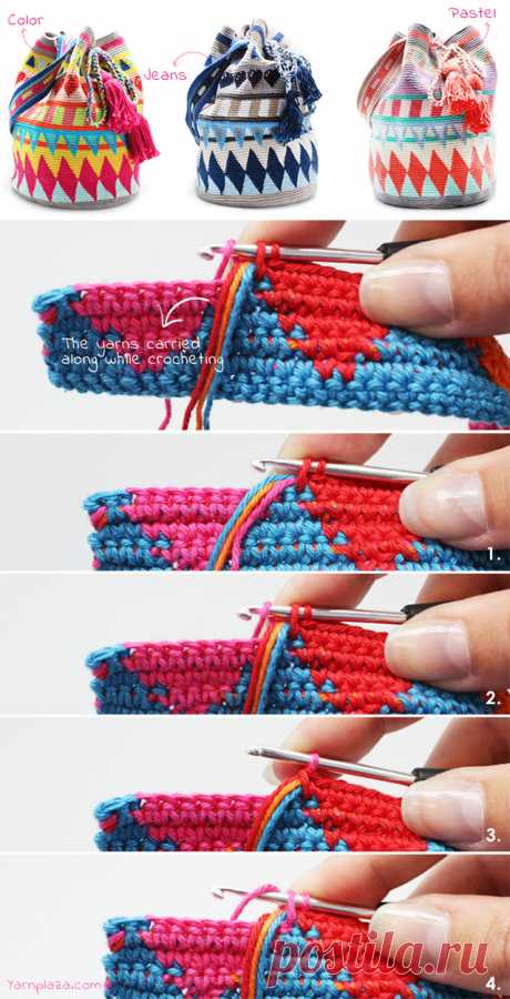 Mochila Bag Tapestry Crochet Free Pattern Tutorial - Crochet & Knit by Beja - Free Patterns, Videos + How To