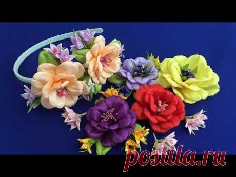 Ribbon flowers/Flores de cintas/Цветы из лент
