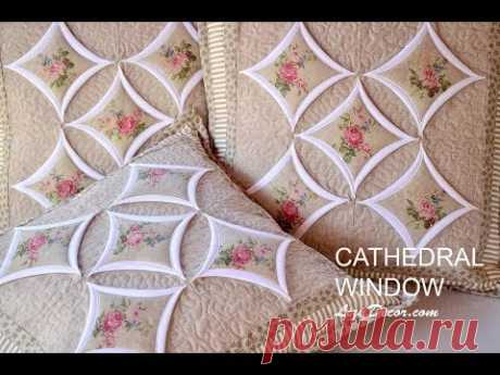 Patchwork tutorial Cathedral Window - Chrámová okna LizaDecor