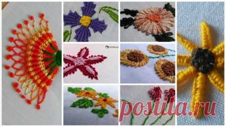 Embroidery Hand Stitches Tutorial Follow the step by step video instructions and Hand Stitches Tutorial flower. Simple embroidery designs suitable for baby things, Pillow cover, cover, salwars, T-shirts.. Also select from the adorable embroidery and appliqué designs pictured below