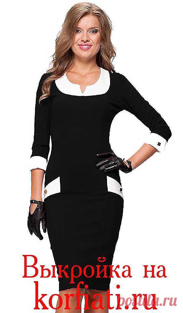 Черно-белое платье с рукавами - выкройка от Школы шитья А. Корфиати