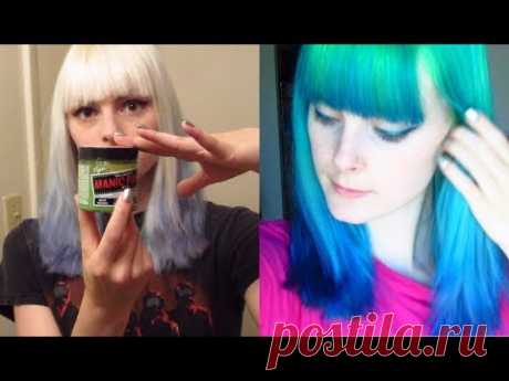 Dyeing My Hair Bright Green and Blue! Ombre Hair Dye Tutorial