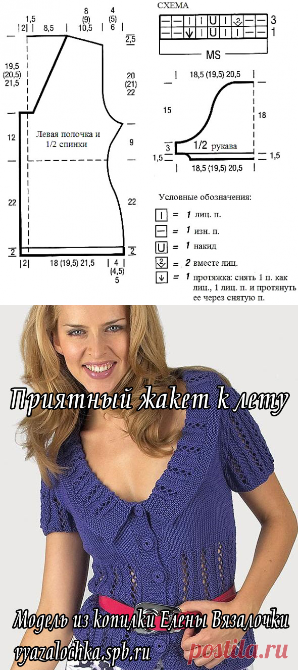 Приятный жакет с ажурным узором спицами &#8212; к лету надо готовиться заранее | ЕЛЕНА ВЯЗАЛОЧКА &#8212; Вязание Спицами и Крючком | Лучшие Схемы и Модели Бесплатно