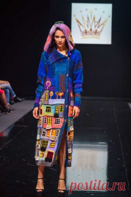 Knitted coat handmade EVENING HUNDERTWASSER от annalesnikova