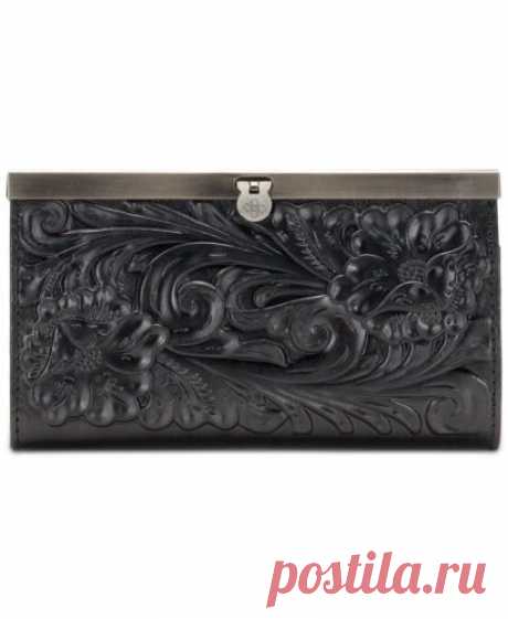 Patricia Nash Cauchy NWT Tooled BLACK Leather RFID Frame Wallet $119! | eBay