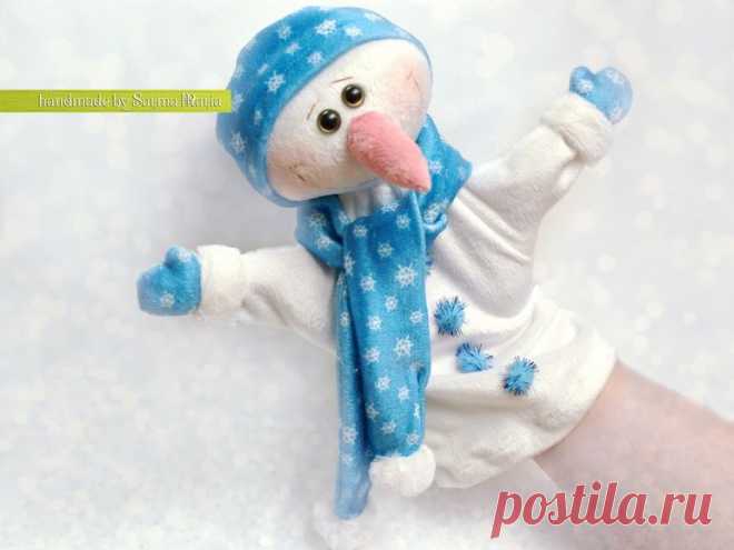 МК рукавичка для кукольного театра- Снеговик!!! - Ярмарка Мастеров - ручная работа, handmade
