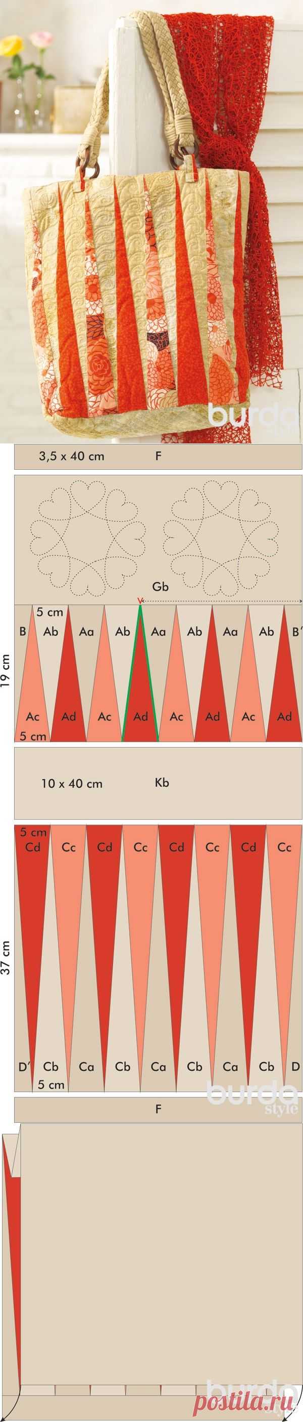 Шьем сумку с треугольными вставками / Мастер-классы / Burdastyle