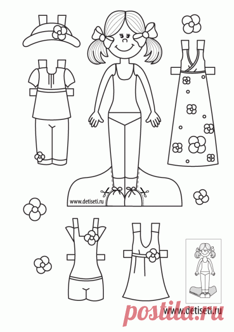 Раскраски бумажные куклы для вырезания распечатать