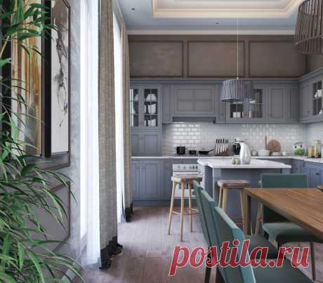 Project of kitchen........grey kitchen. - Галерея 3ddd.ru