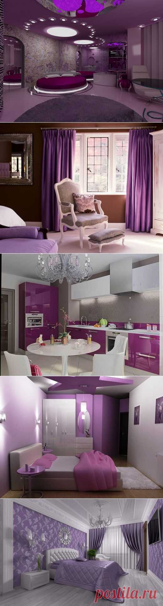 Комната в серебристо-фиолетовых тонах